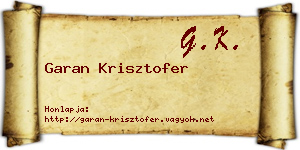 Garan Krisztofer névjegykártya